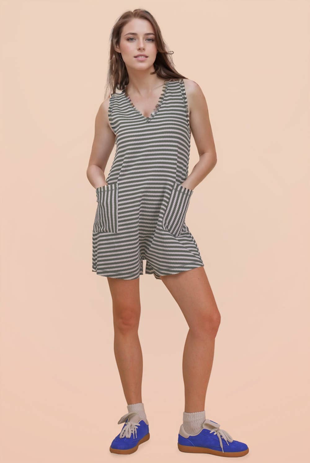 Striped Knit Romper