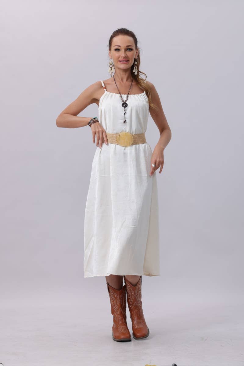 Woven Belt with Oversized Buckle