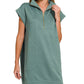 Knit Jacquard Quarter Zipper Mini Dress