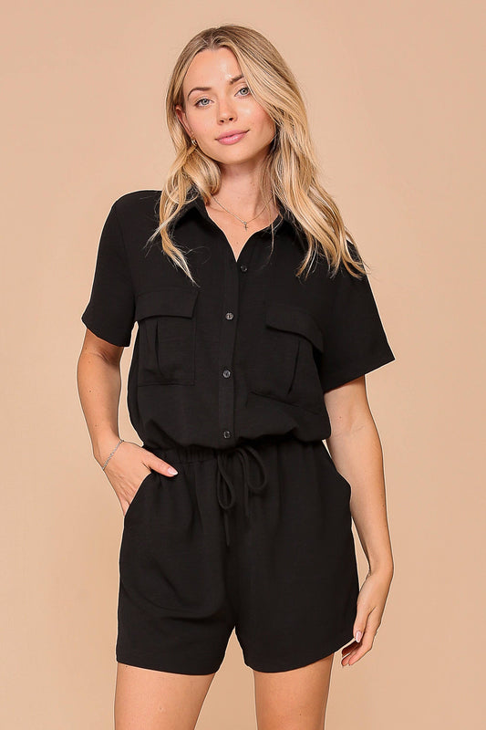Airflow Button Down Romper w/ Pockets