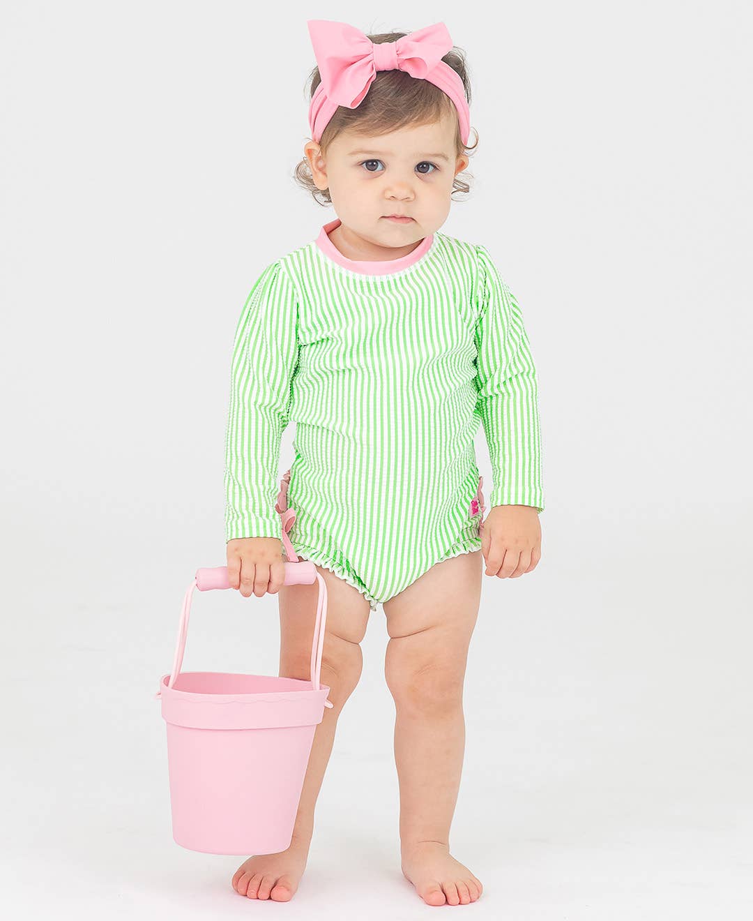 Spring Green Seersucker Swimsuit