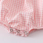 Strawberry Plaid Smocked Romper