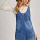DENIM WASHED OVERALL POCKET DRESS