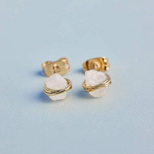 Raw Clear Quartz Earrings - The Salty Mare