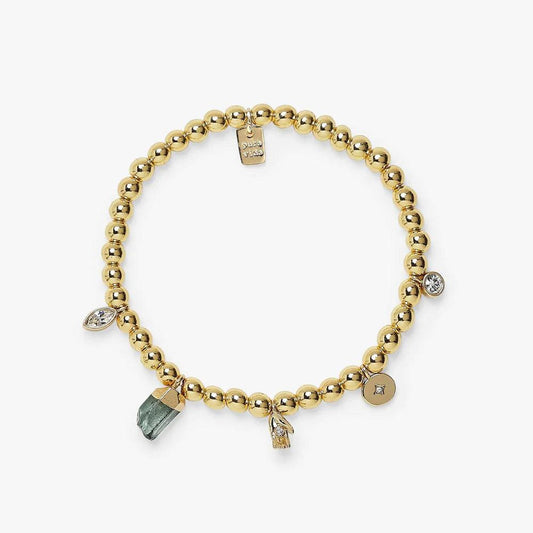 Raw Stone & Bead Gold Dainty Thread Bracelet