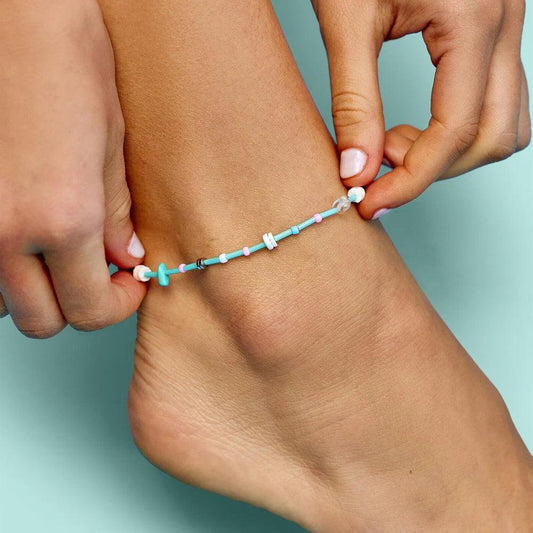 Mixed Gemstone Chip Anklet - The Salty Mare