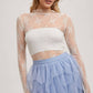 FLORAL EMBROIDERY LACE MESH LAYERING TOP