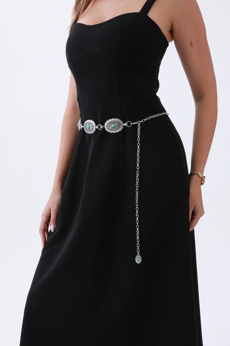 Vintage Turquoise Chain Belt