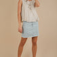 Bow Printed Casual Denim Mini Skirt