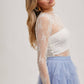 FLORAL EMBROIDERY LACE MESH LAYERING TOP