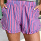 Striped Ruffled Hem Shorts