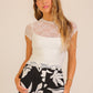 Mock Neck Lace Mesh Top