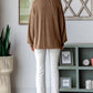 Solid Rib Button Balloon Sleeve Cardigan