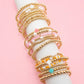 MULTI BALL PEARL BEAD CROSS STRETCHABLE BRACELET