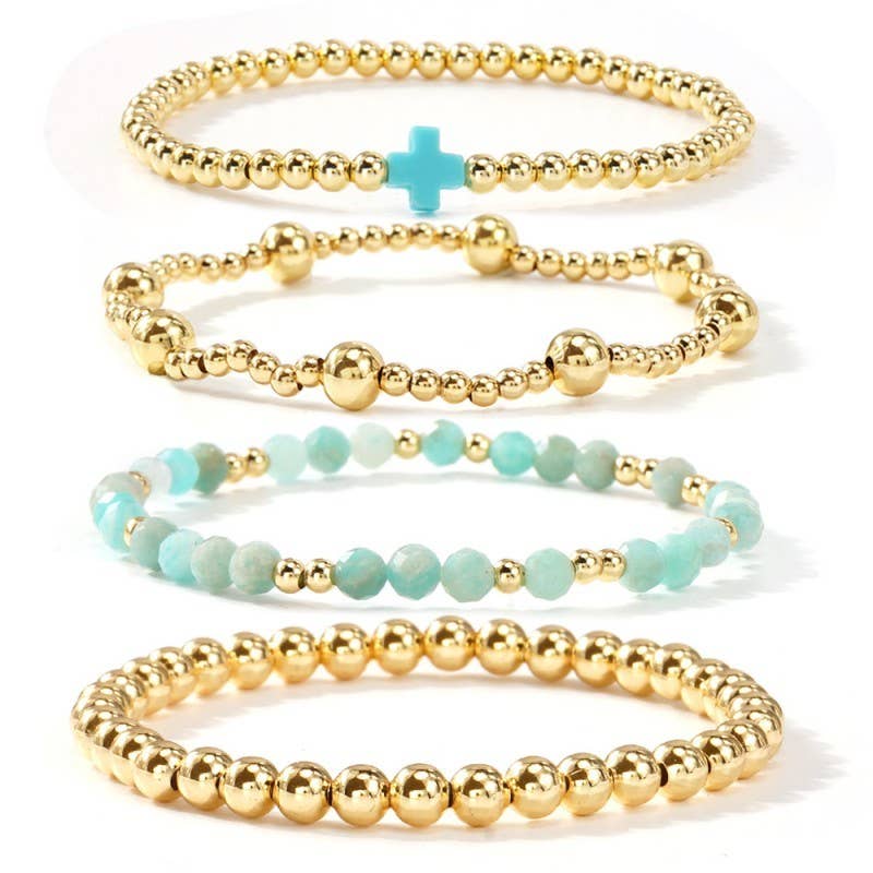 BOHO CROSS BEADED BRACELET SET