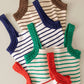 Crochet Sleeve Striped Knit Tank Top