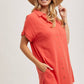 BUTTON UP SHIRT DRESS WITH POCKET