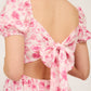 FLORAL OPEN BACK WITH TIE TIERED MINI DRESS