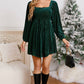 Velvet Corded Tie Back Babydoll Mini Dress