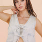 JEAN Acid Washed Denim Front Tie Vest