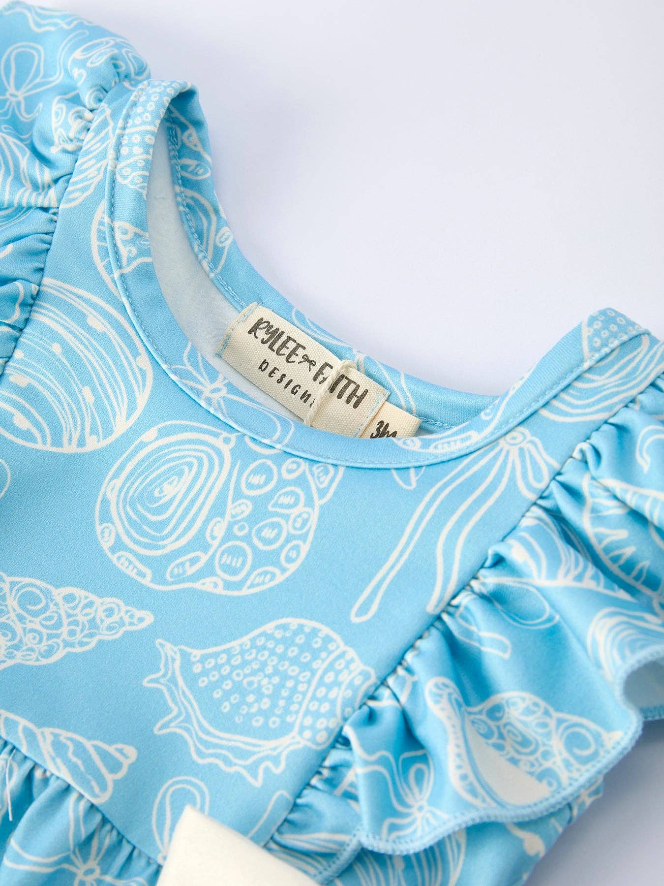 Spring Ocean Girls Romper Bow Ruffle