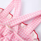 4th of July Plaid Baby Romper Bow Ruffle
