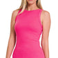 Ribbed Boat Neck Tank Top
