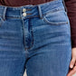 High Waisted Bootcut Double Button WB & Fray Hem