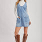 DENIM WASHED OVERALL POCKET DRESS