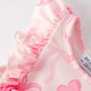 Girls Pink Bow Print Short Sleeves Romper