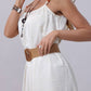 Woven Belt with Oversized Buckle