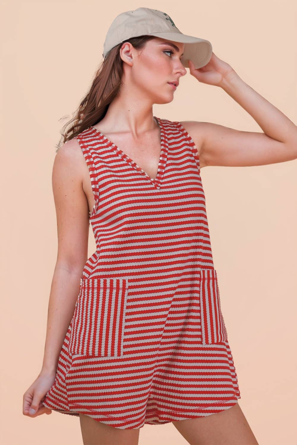 Striped Knit Romper