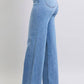 High Waisted Vintage Wash Retro Wide Leg