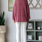 Solid Rib Button Balloon Sleeve Cardigan