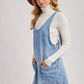 DENIM WASHED OVERALL POCKET DRESS