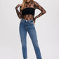 FLORAL EMBROIDERY LACE MESH LAYERING TOP