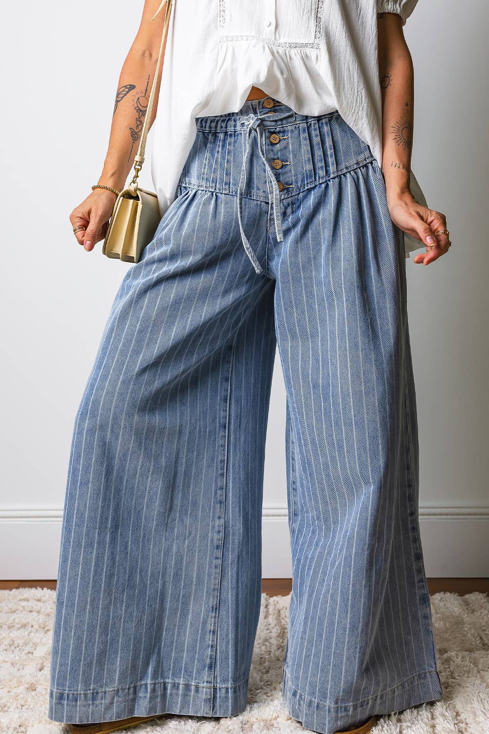 Lizzie Drawstring Wide Leg Jeans