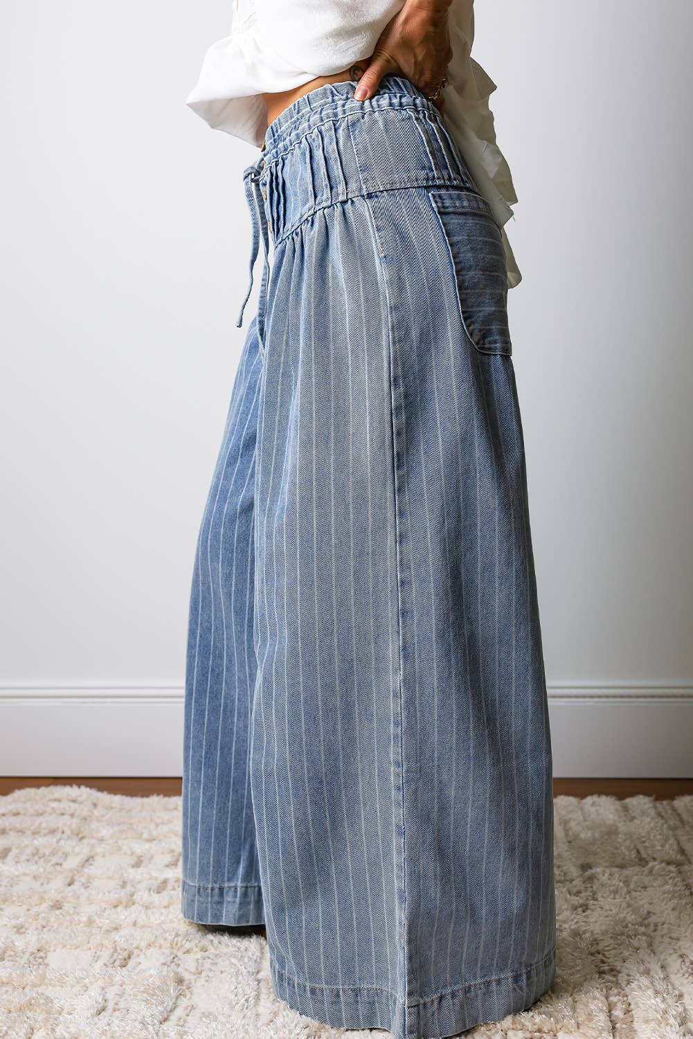 Lizzie Drawstring Wide Leg Jeans