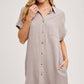 BUTTON UP SHIRT DRESS WITH POCKET
