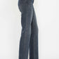 High Waisted Button Fly Hem Distressed Straight