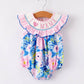 “I ❤ MAMA”Embroidery Smocking Baby Girls Romper