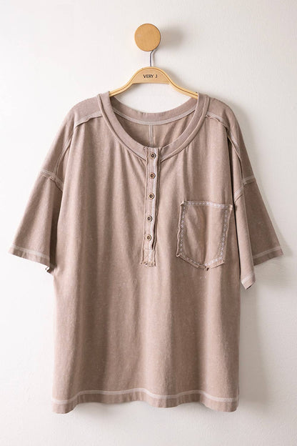 Mineral Washed Oversized Comfy Knit Top