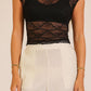 Mock Neck Lace Mesh Top