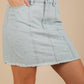 Bow Printed Casual Denim Mini Skirt