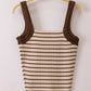 Crochet Sleeve Striped Knit Tank Top