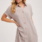 BUTTON UP SHIRT DRESS WITH POCKET