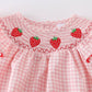 Strawberry Plaid Smocked Romper