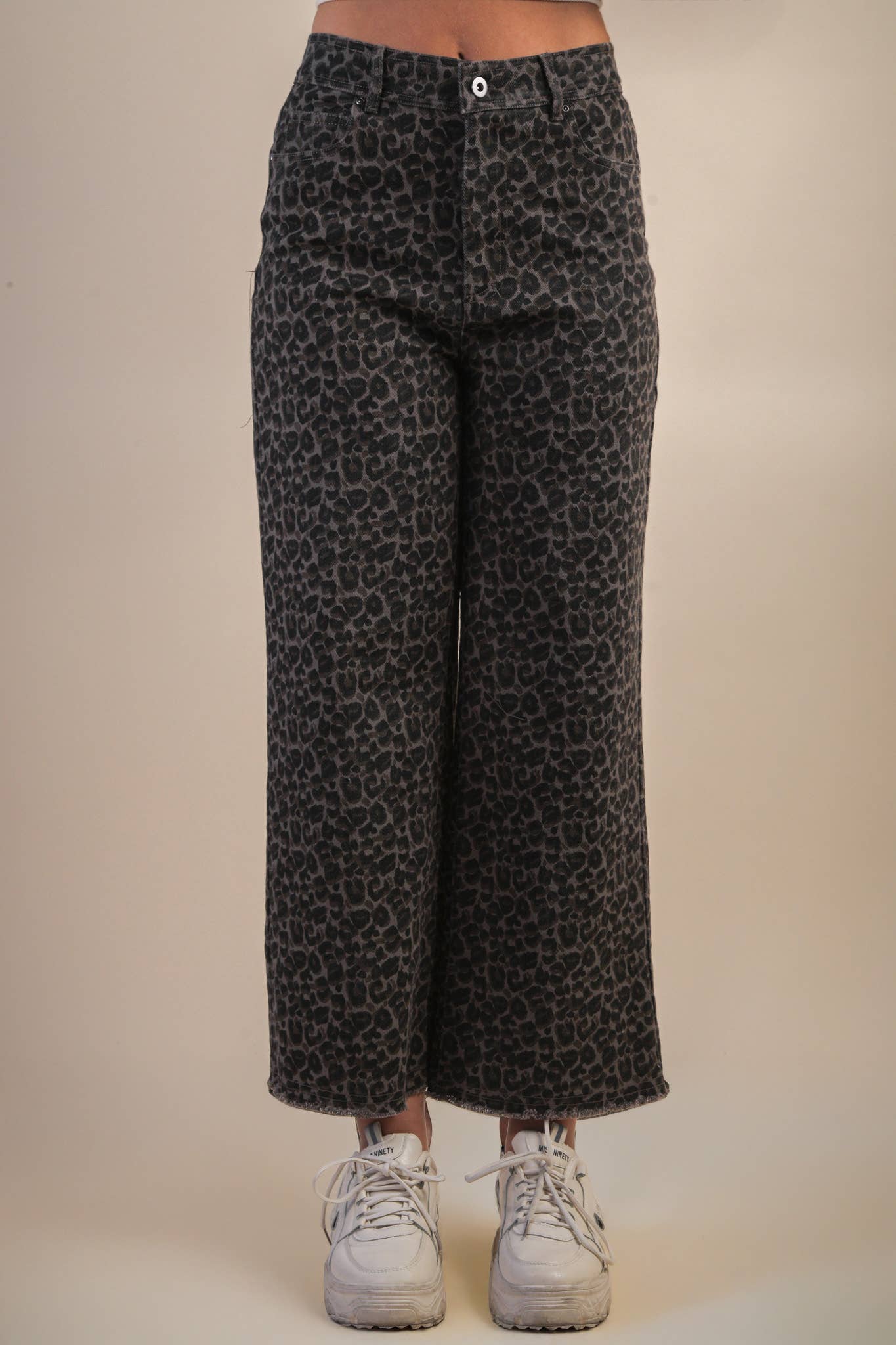 Leopard Printed Marine Straight Pants