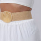Woven Belt with Oversized Buckle