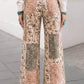 Western Printed Pockets Straight Jeans